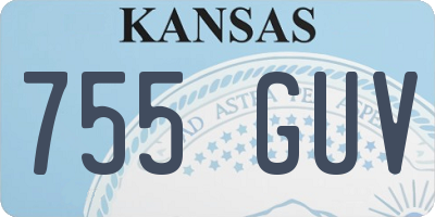KS license plate 755GUV