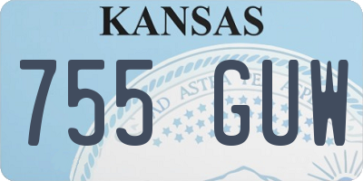 KS license plate 755GUW