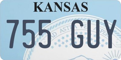 KS license plate 755GUY