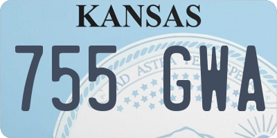KS license plate 755GWA