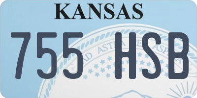 KS license plate 755HSB