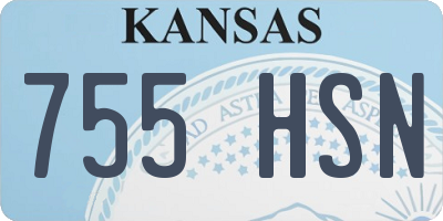 KS license plate 755HSN