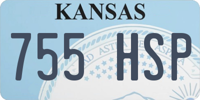 KS license plate 755HSP