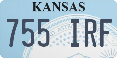 KS license plate 755IRF