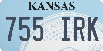 KS license plate 755IRK