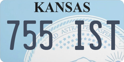 KS license plate 755IST