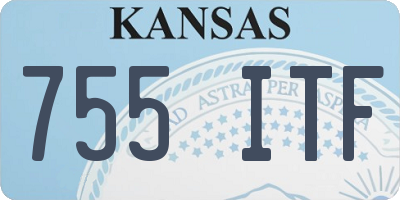 KS license plate 755ITF