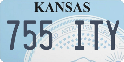 KS license plate 755ITY