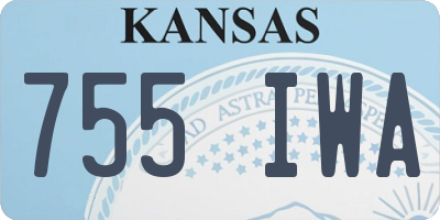KS license plate 755IWA