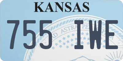 KS license plate 755IWE