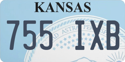 KS license plate 755IXB