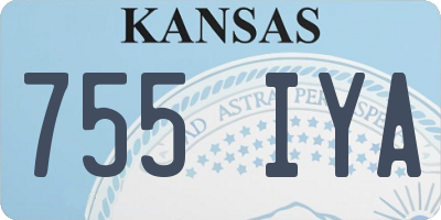 KS license plate 755IYA