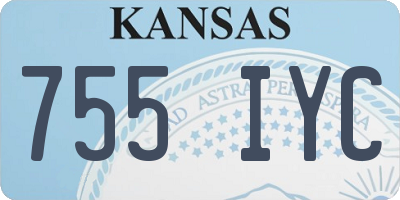 KS license plate 755IYC