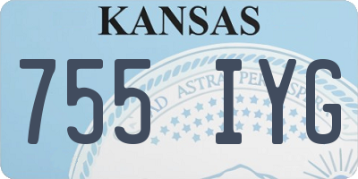 KS license plate 755IYG