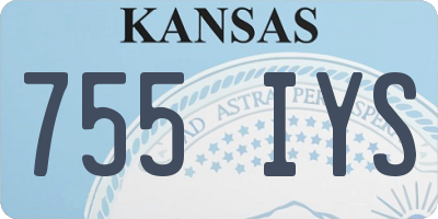 KS license plate 755IYS