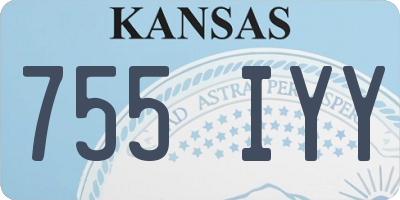 KS license plate 755IYY