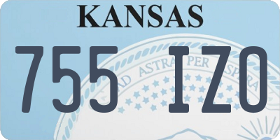 KS license plate 755IZO
