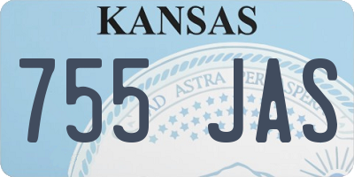 KS license plate 755JAS