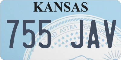 KS license plate 755JAV