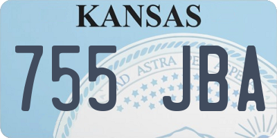 KS license plate 755JBA