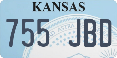 KS license plate 755JBD