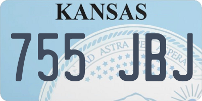 KS license plate 755JBJ