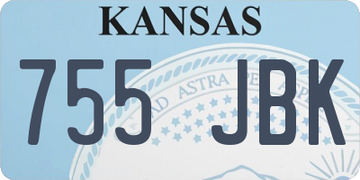 KS license plate 755JBK