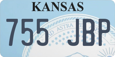 KS license plate 755JBP