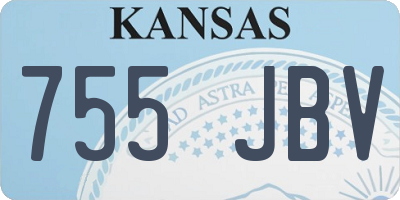 KS license plate 755JBV