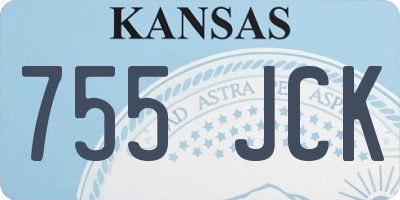 KS license plate 755JCK