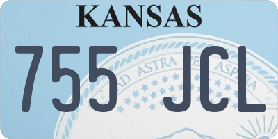 KS license plate 755JCL
