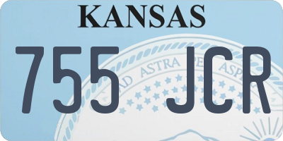 KS license plate 755JCR
