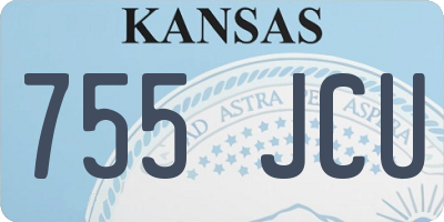 KS license plate 755JCU