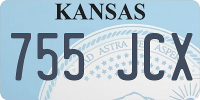 KS license plate 755JCX