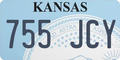 KS license plate 755JCY