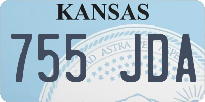 KS license plate 755JDA
