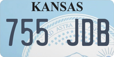 KS license plate 755JDB
