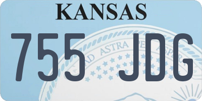 KS license plate 755JDG