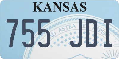 KS license plate 755JDI
