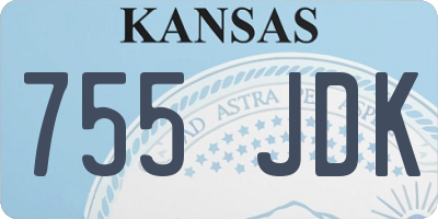 KS license plate 755JDK