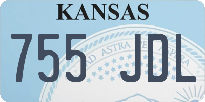 KS license plate 755JDL