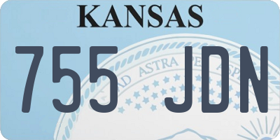 KS license plate 755JDN