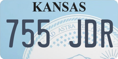 KS license plate 755JDR