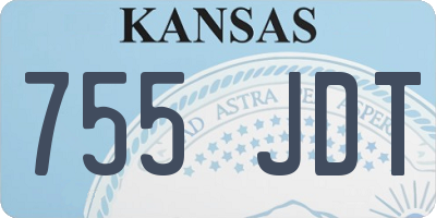 KS license plate 755JDT