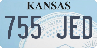 KS license plate 755JED