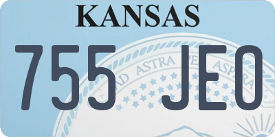 KS license plate 755JEO