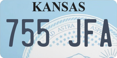 KS license plate 755JFA