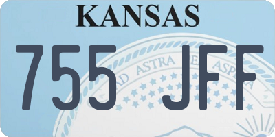 KS license plate 755JFF