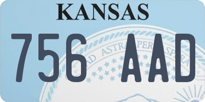 KS license plate 756AAD