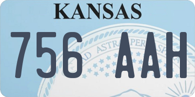 KS license plate 756AAH